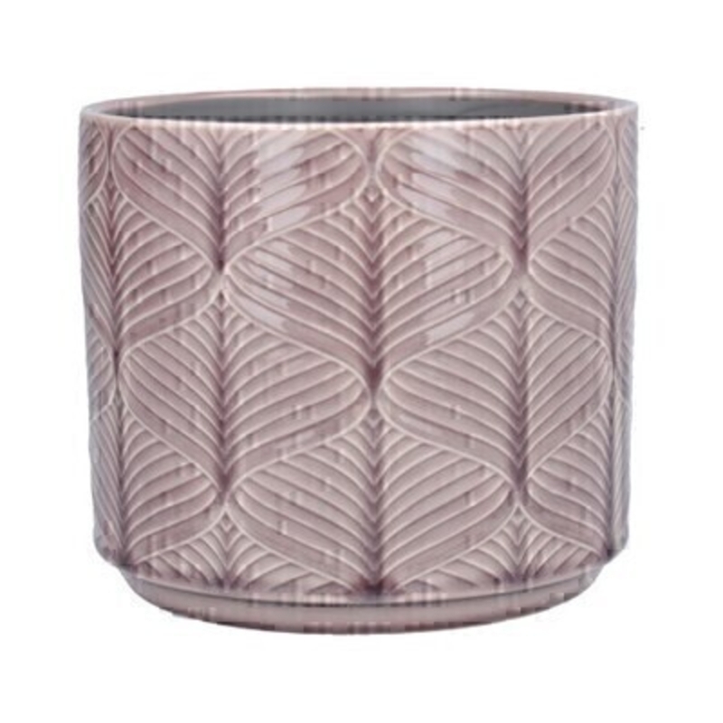 Medium Dusky Mauve ceramic pot cover with Wavy design by the designer Gisela Graham who designs really beautiful gifts for your home and garden. Suitable for an artifical or real plant. Great to show off your plants and would make an ideal gift for a gardener or someone who likes plants. Also comes available in other sizes. This is the Medium pot cover.